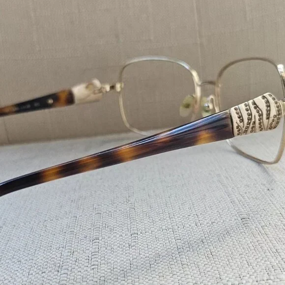 Dana Buchman Women Eyeglasses Frame MIRAMAR Glasses Gold Tone Brown Tortoise - Picture 4 of 11